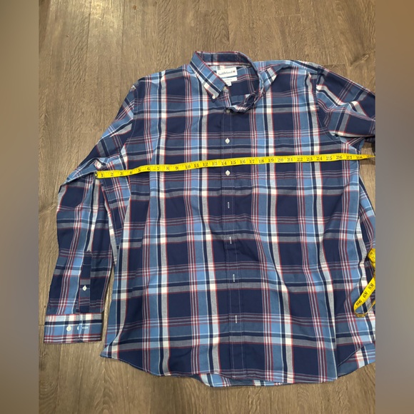 Saddlebred Navy and Red Plaid Button Down Shirt - Picture 4 of 7